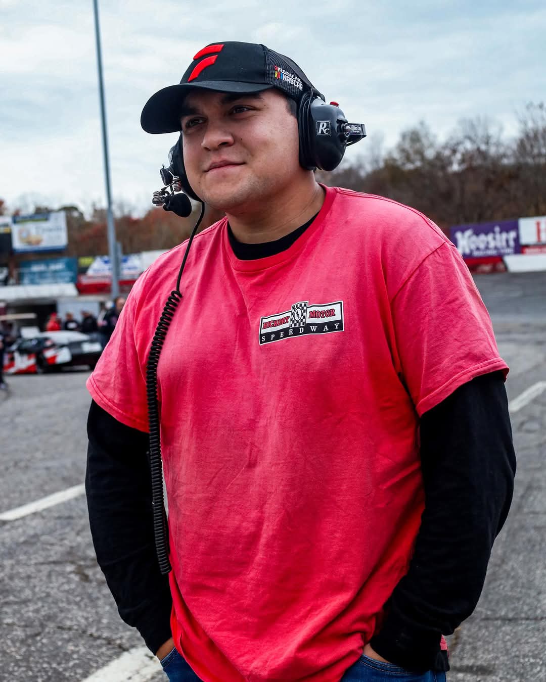 Christopher Cotignola trackside with radio headset